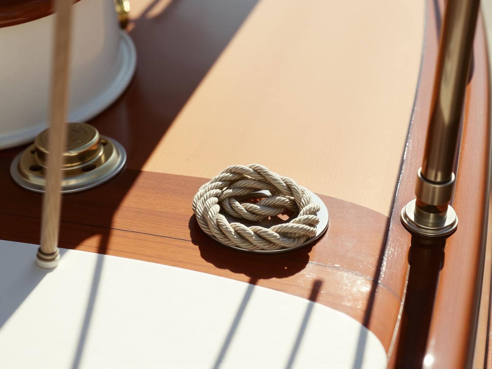 Teak & brass, foredeck — fig. 014